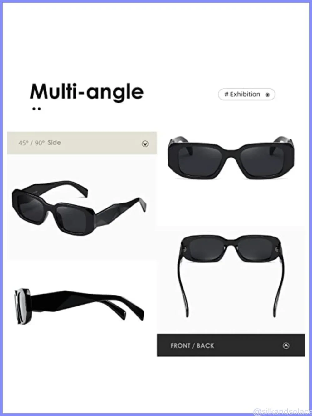 Retro Rectangle UV400 Sunglasses Full Frame Outdoor Driving Fashion Accessory